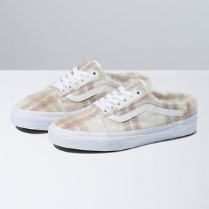 Vans Soft Plaid Old Skool Mule Marshmallow True White M 6.5 W 8